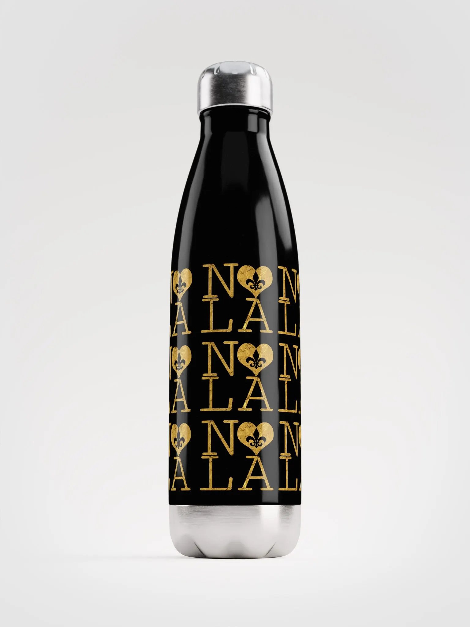 I LOVE NOLA **BIGSHOT BOTTLE LEGACY PRINT** (BLACK & GOLD EDITION STAINLESS STEEL) product image (1)