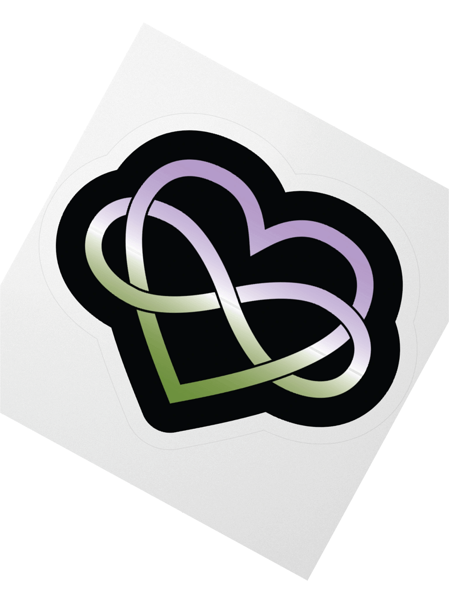 Genderqueer Pride Gradient Polyamory Infinity Heart Sticker product image (6)