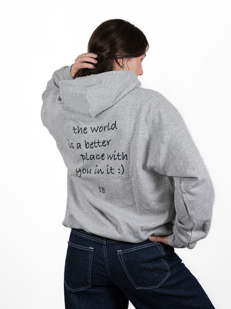BE NICE Embroidered Message Hoodie (Black Text)