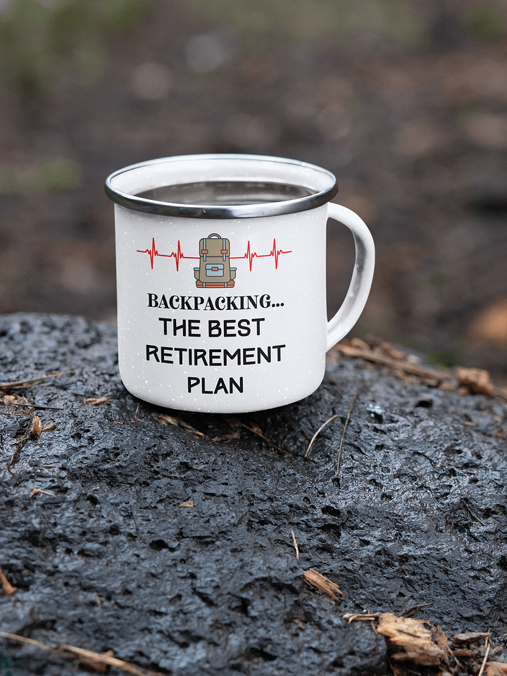 Retirement Backpacking Enamel Mug product image (2)