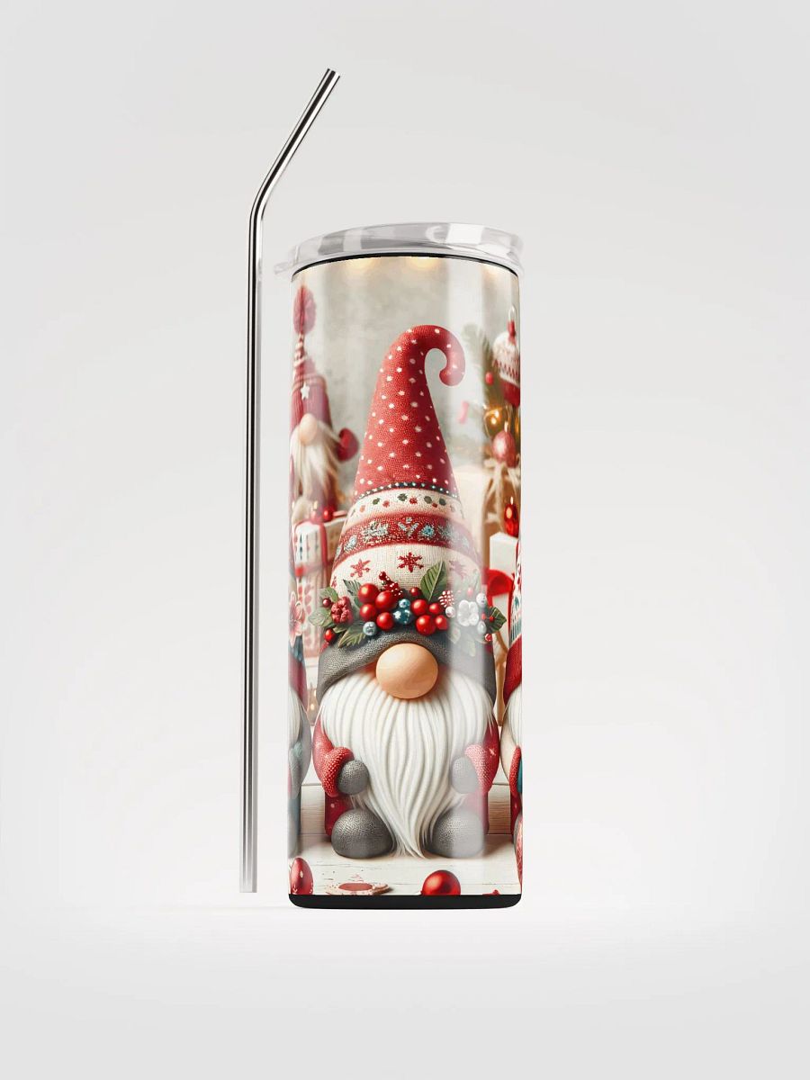 Get into the festive spirit with our Stainless Steel Tumbler featuring adorable Christmas gnomes! 🎅 product image (1)
