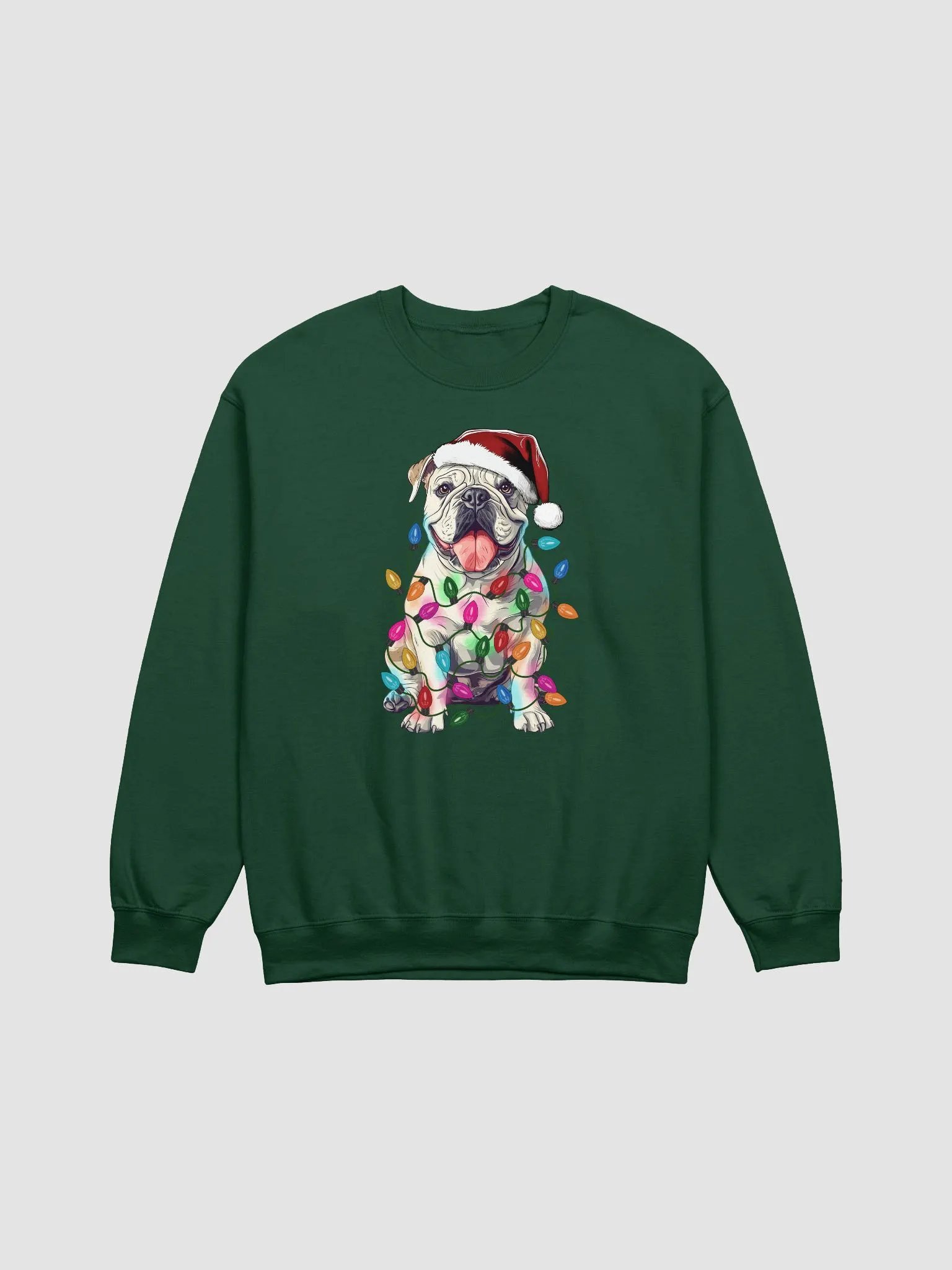 Funny English Bulldog(White) Christmas Sweatshirt product image (8)