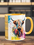 Multi Coloured Paint Splash Highland Cow Mug product image (1)