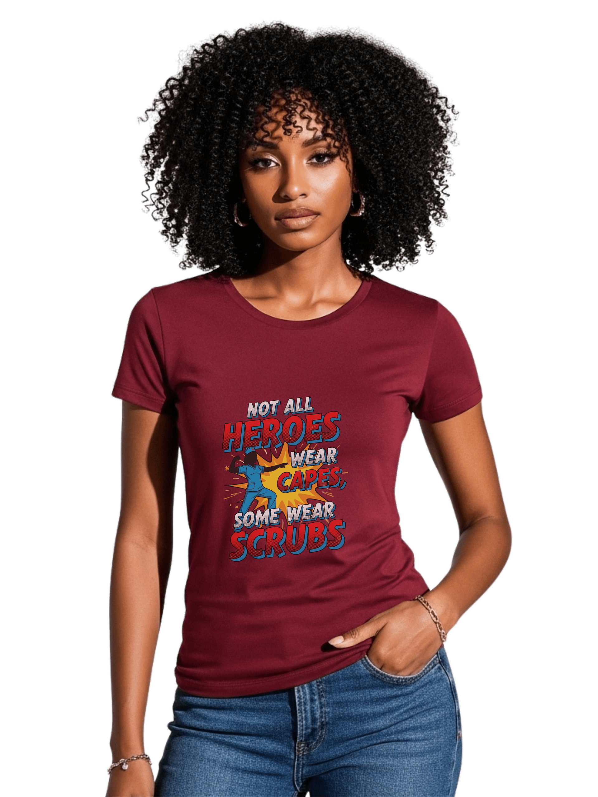 Nurse Life Graphic Tee – “Not All Heroes Wear Capes Some Wear Scrubs” Gift for Nurses product image (1)