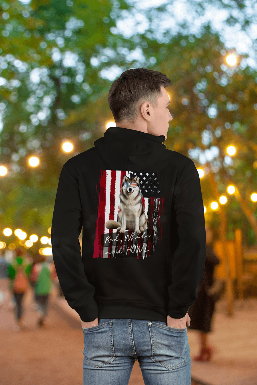 Alaskan Malamute American Flag Pun Hoodie product image (1)