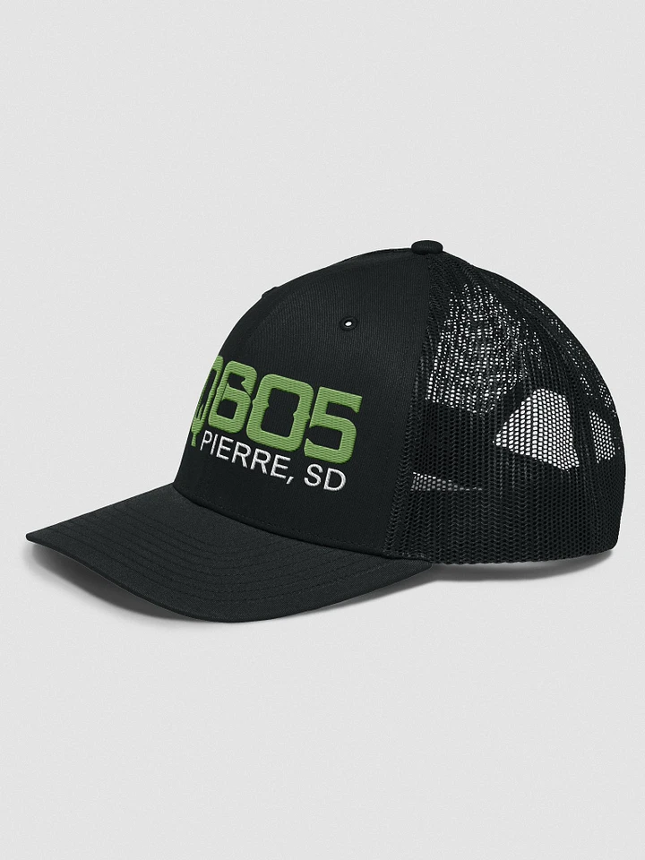 HQ605 Green Logo Black Trucker Cap product image (2)