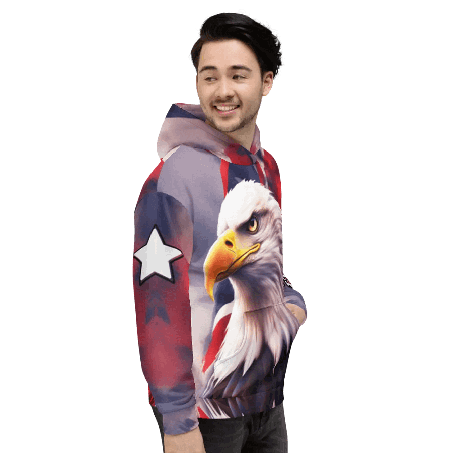 Streetwear Bold Eagel /All-over Print Recycled Unisex Hoodie by Sublicolor product image (4)