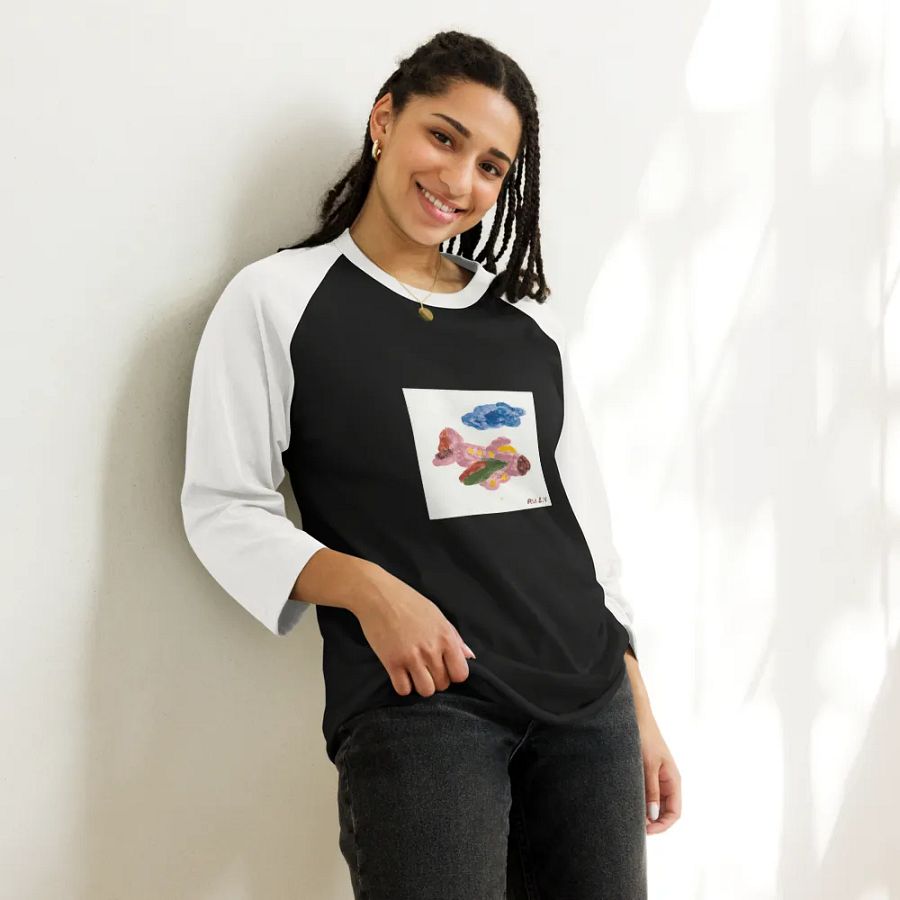 Kid Airplane (Tultex Fine Jersey Raglan Tee) product image (6)