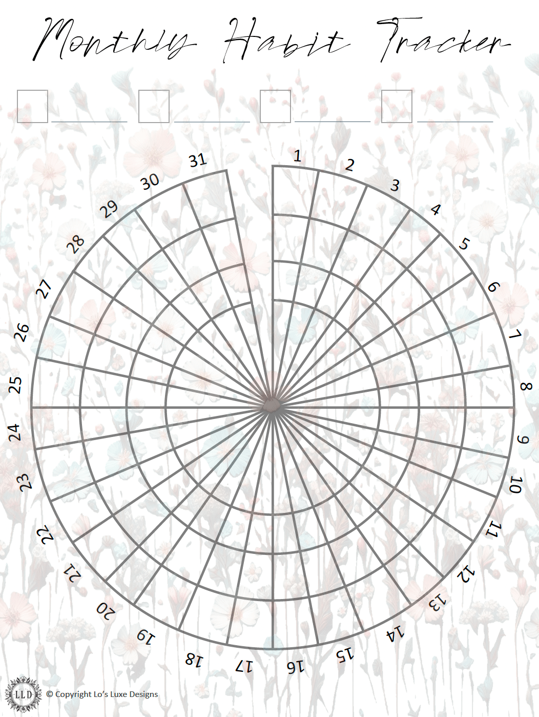 Wildflower Habit Tracker Bundle - 8.5x11 Printable product image (1)