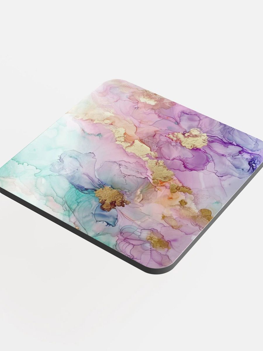 Multicolor Alcohol Ink Glossy Cork Coaster by Treasure Pie product image (4)