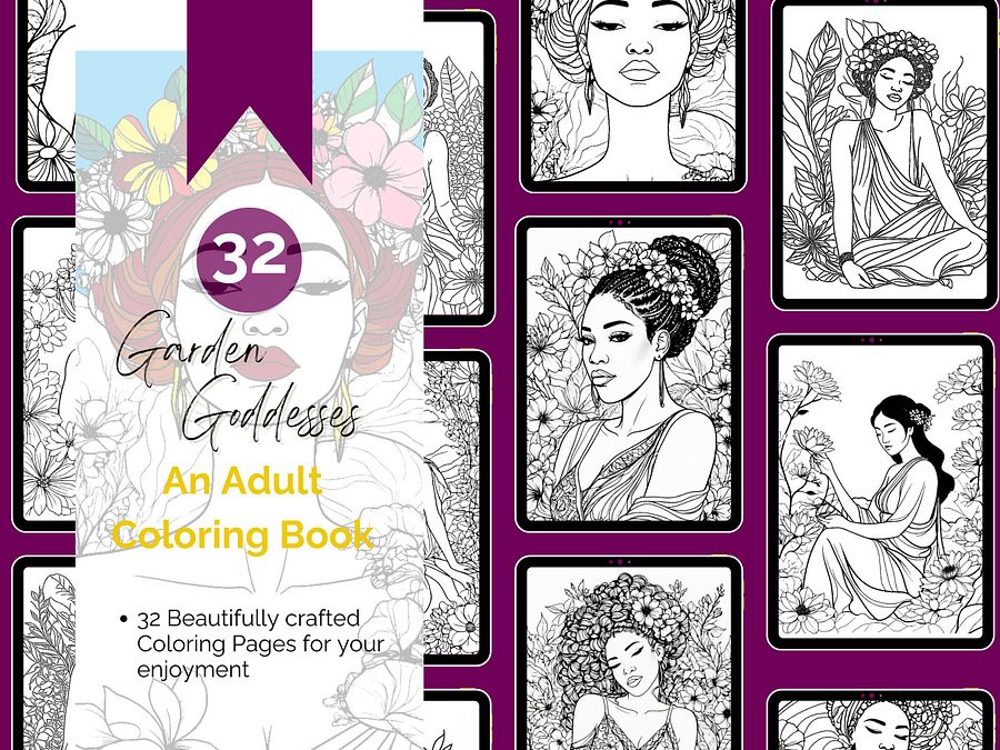 Garden Goddesses - DigiColor Pages product image (1)
