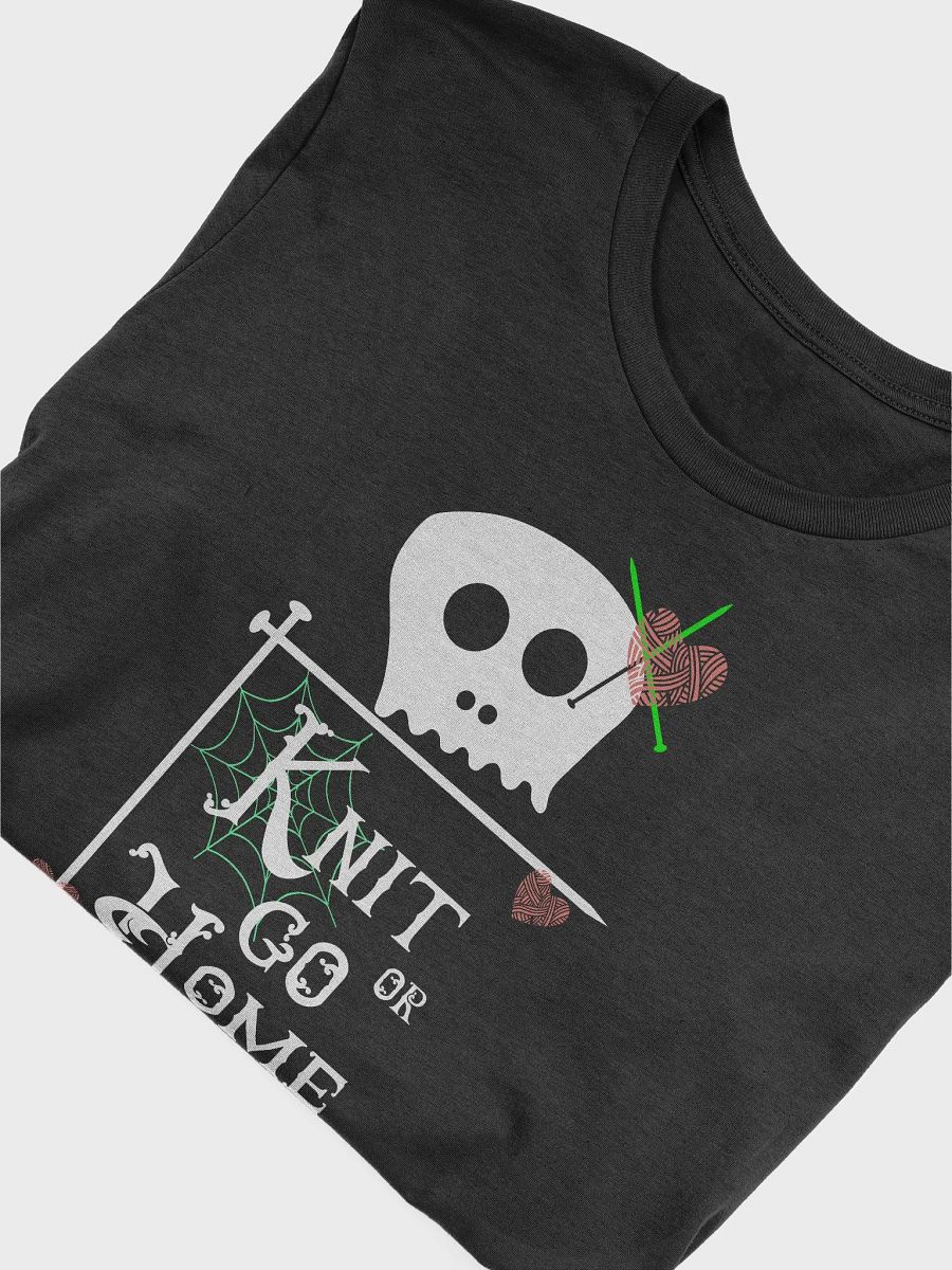 Knit or Go Home quote with a skull and knitting needles product image (3)
