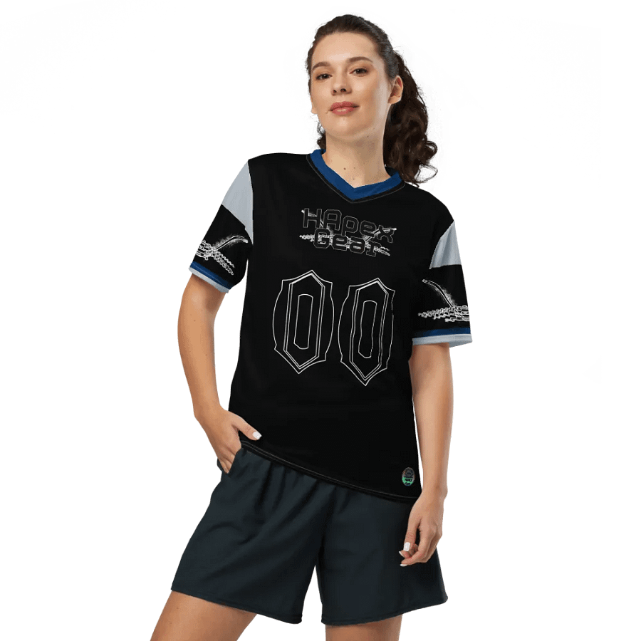 Rover's Morning Glory - Black - Recycled Unisex Sports Jersey - Black HApex Gear Black Logo product image (7)