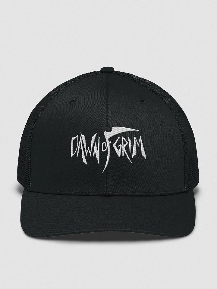 dawnofgrim centered trucker hat product image (1)