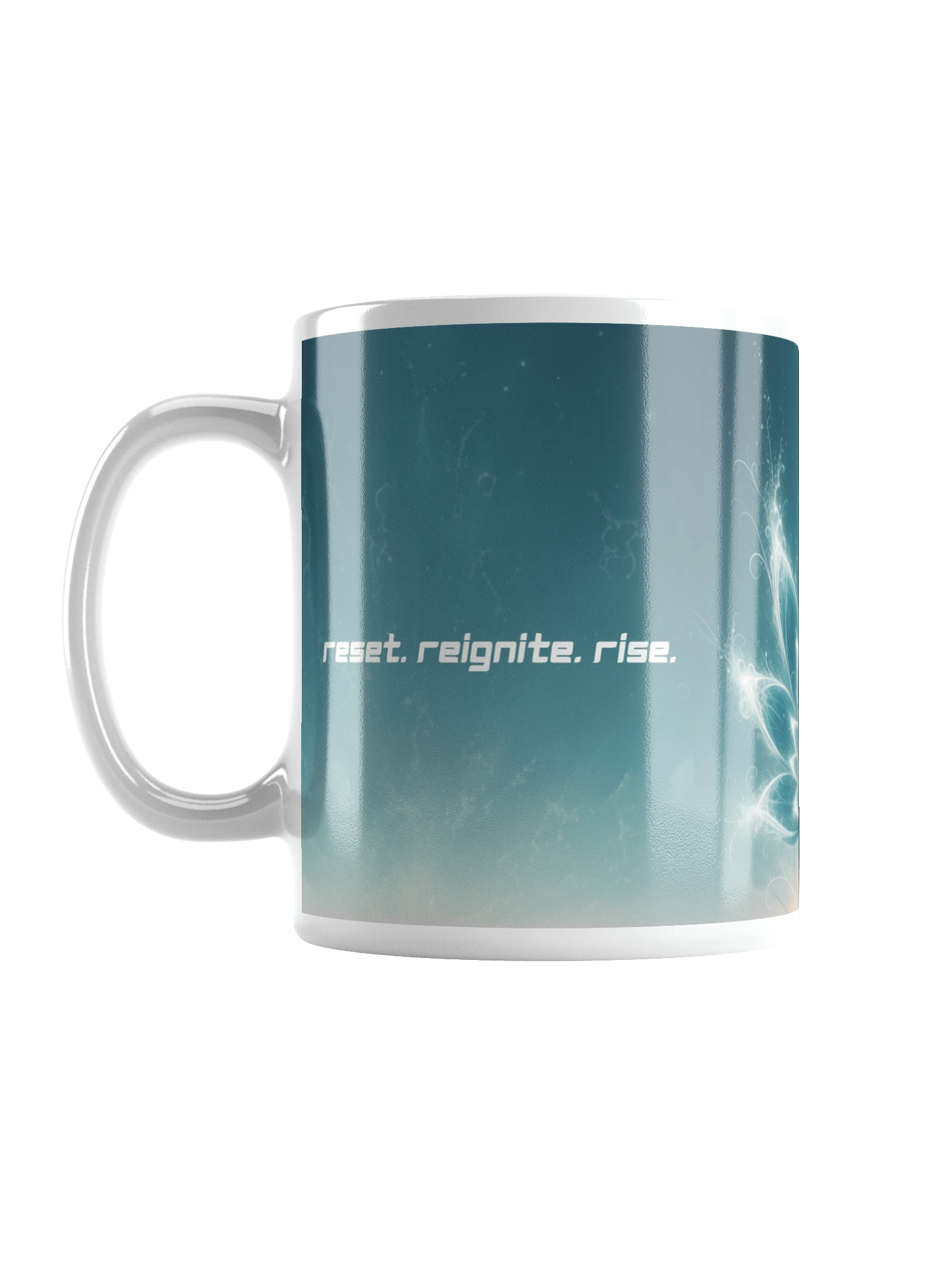 Reset. Reignite. Rise. Momentum Mug – Teal Bloom product image (3)