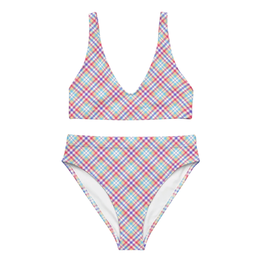 Purple, Pink, and Blue Plaid Bikini product image (2)