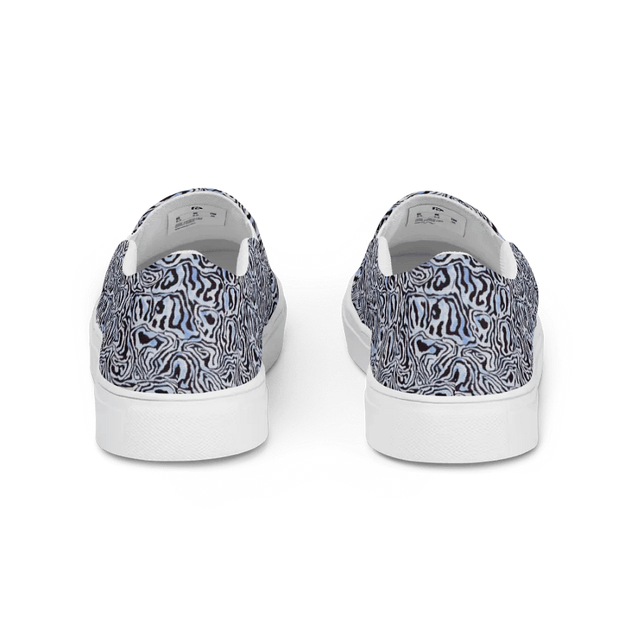 Blue Black Snake Pattern Canvas Shoes product image (4)