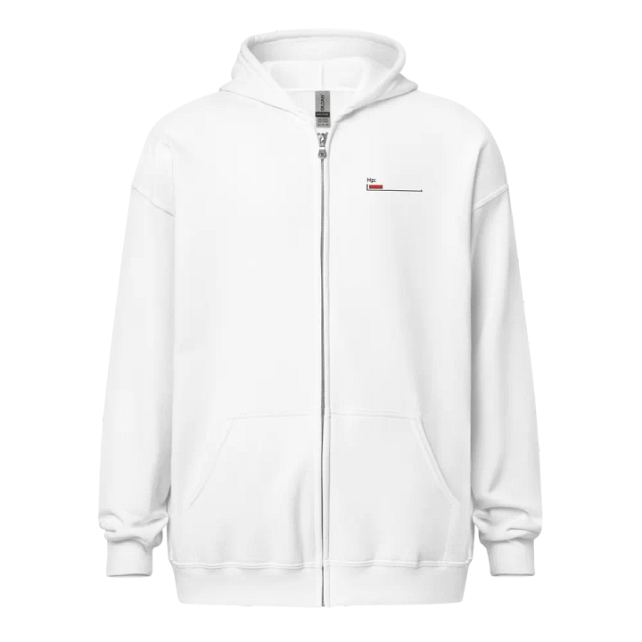 Black Healthbar Embroidered on White Classic Zip Hoodie product image (1)