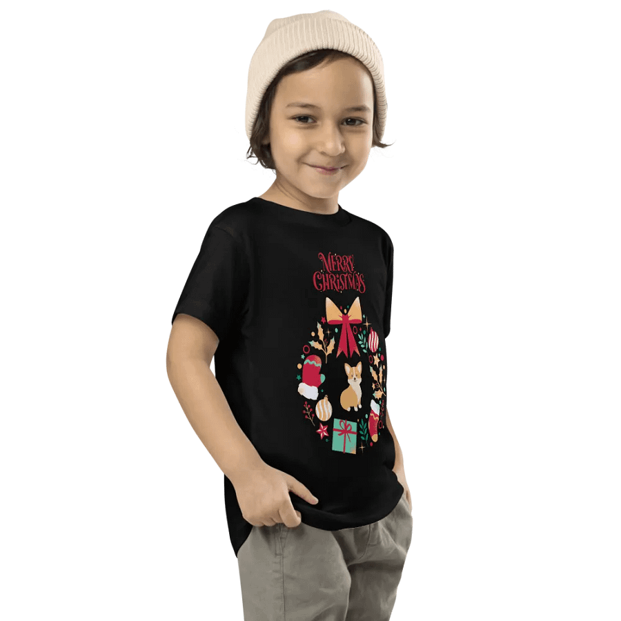 Merry Christmas Corgi Festive Toddler T-Shirt product image (8)
