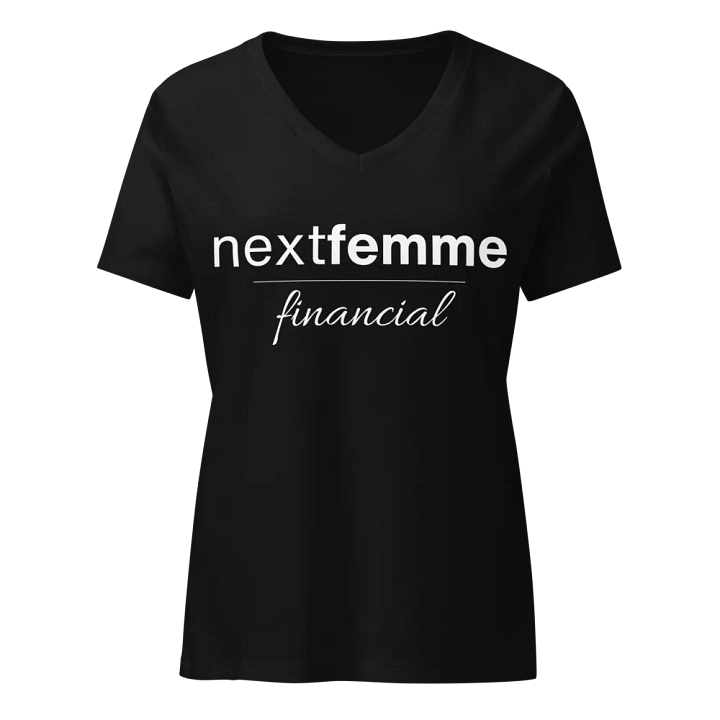 Relaxed V-Neck Tee with White Logotype product image (1)