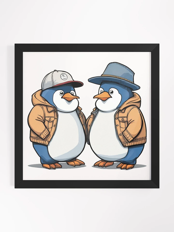 2 penguins wearing a coat and hats picture product image (1)