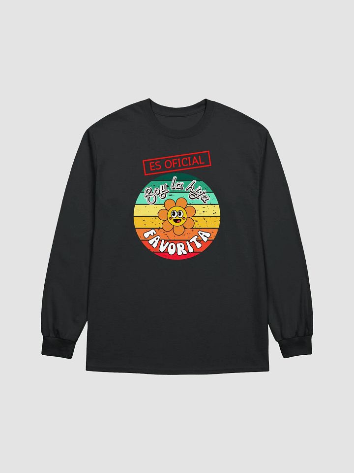 Retro Long sleeve Daughter t-shirt Es oficial soy la hija favorita product image (2)
