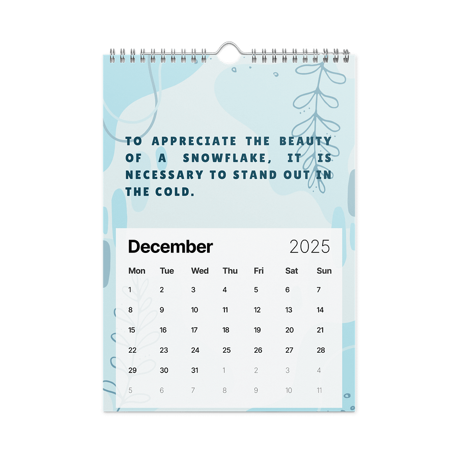 FLORAL INSPIRATIONAL QUOTES WALL CALENDAR 2026 product image (4)