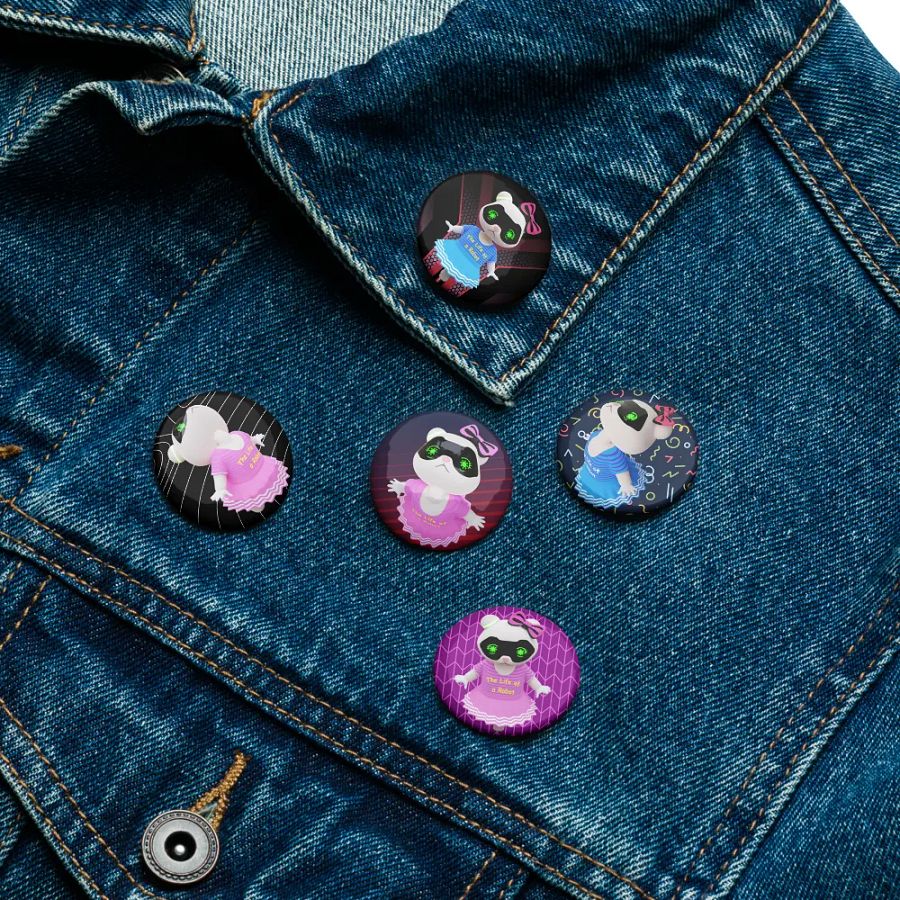 Robot Lila (set of pin buttons) product image (4)