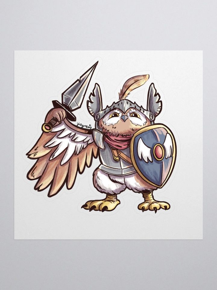 Owl Knight Sticker - Whimsical Fantasy Decal product image (1)