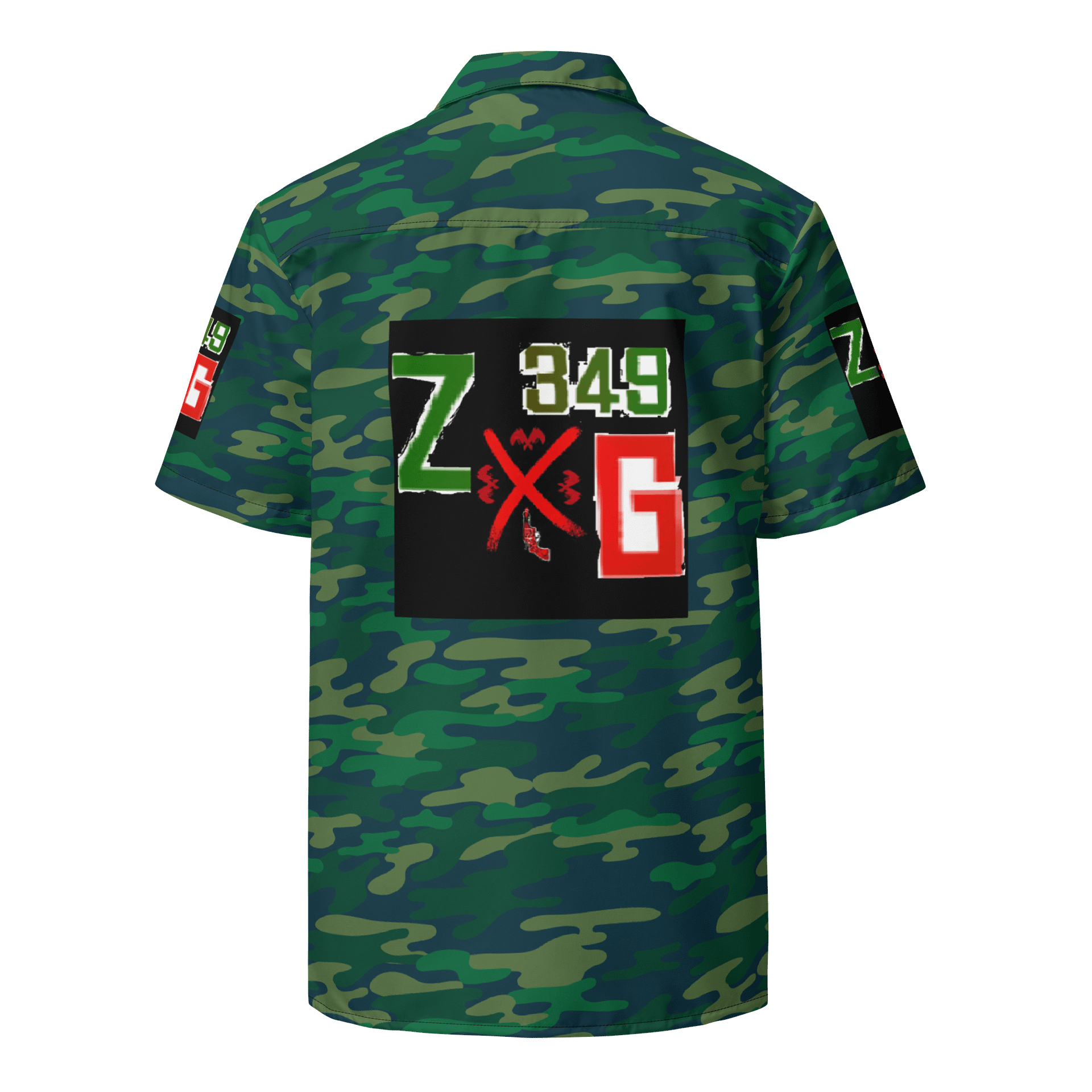 ZombfectedGaming 349 Camo Button Up T-Shirt product image (2)