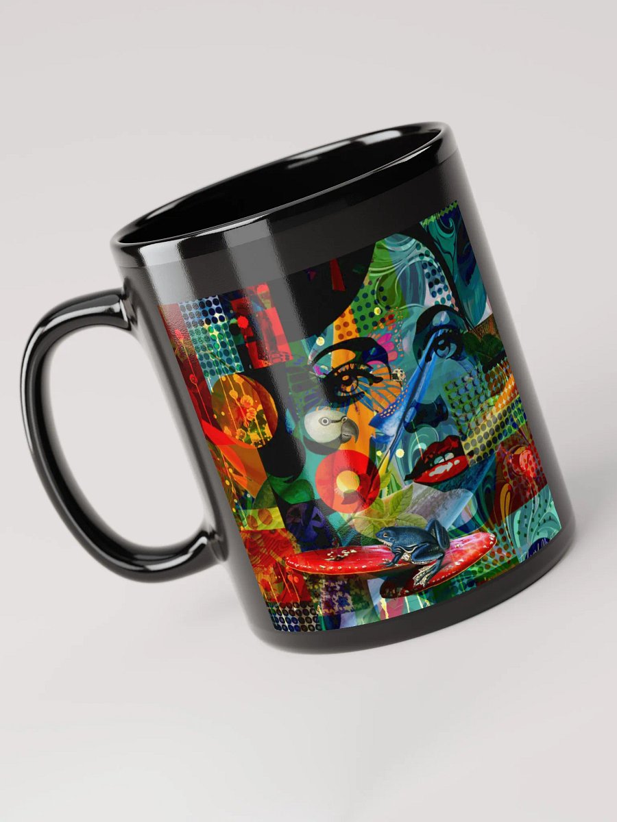 'Among the Wild' by Edward Martin Mixed Media Collage - Black Glossy Mug product image (6)