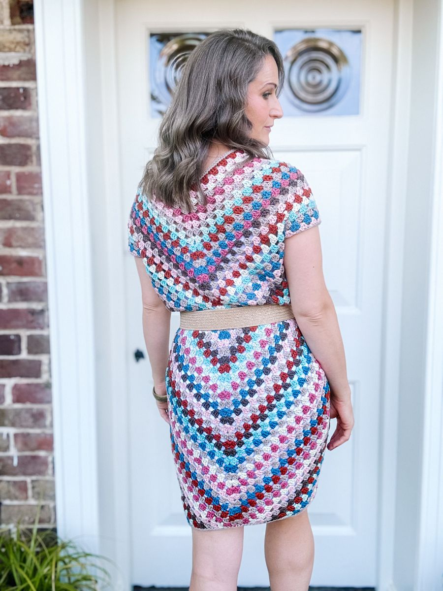 Top Down Crochet Granny Stitch Dress Pattern Adult Sizes product image (3)