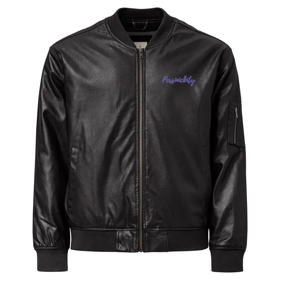 Persinickity Faux Leather Bomber Jacket product image (1)