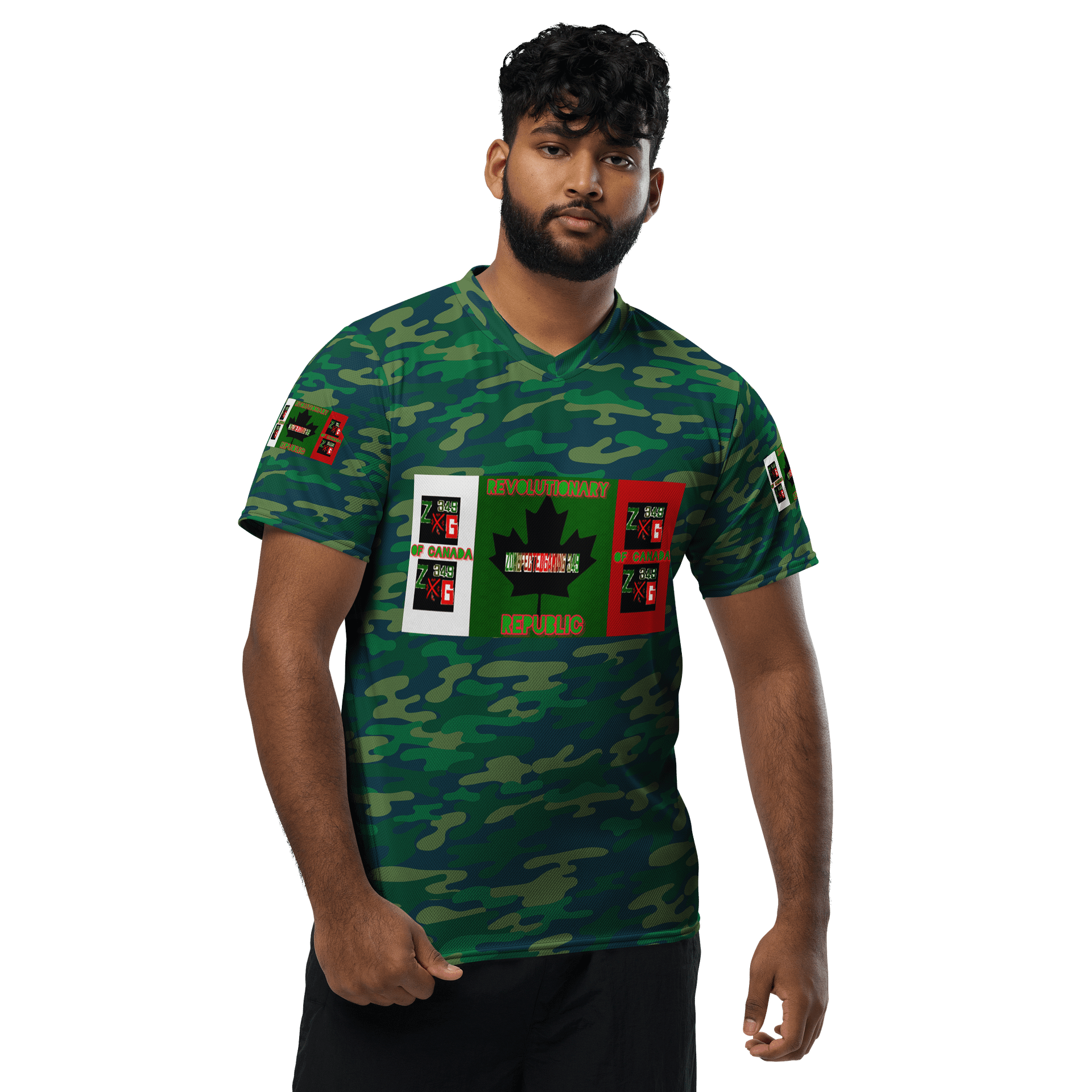 Zombfected Revolutionary Republic of Canada Short Sleeve Camo Jersey product image (1)