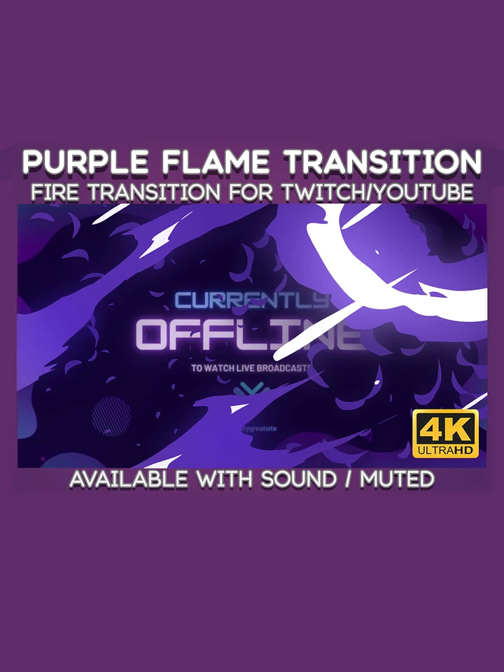 Purple Fire Video Transition - Cartoon Fire Transition for Twitch Stream and YouTube Video product image (1)