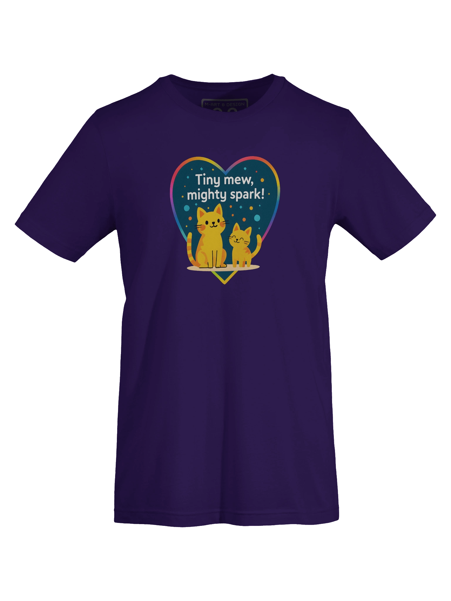 Tiny Mew, Mighty Spark" Heart-Shaped Rainbow Cat Design product image (61)