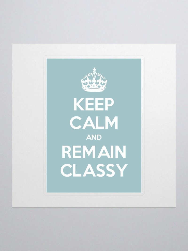 Keep Calm Sticker in Blue
