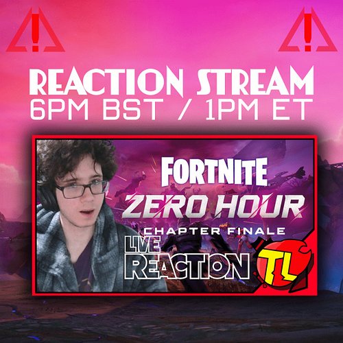 ARE YOU EXCITED FOR FORTNITE ZERO HOUR?
Join my reaction live stream 1 hour before the event at 6pm BST / 1pm ET, see you the...