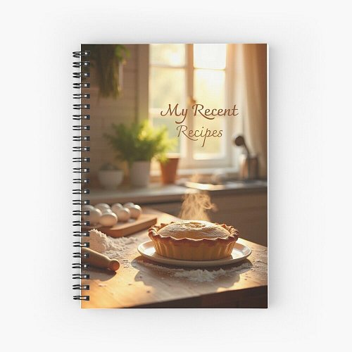 Keep your culinary creations organized with this elegant recipe notebook. 🌿 Featuring a warm, rustic kitchen scene, it’s perf...