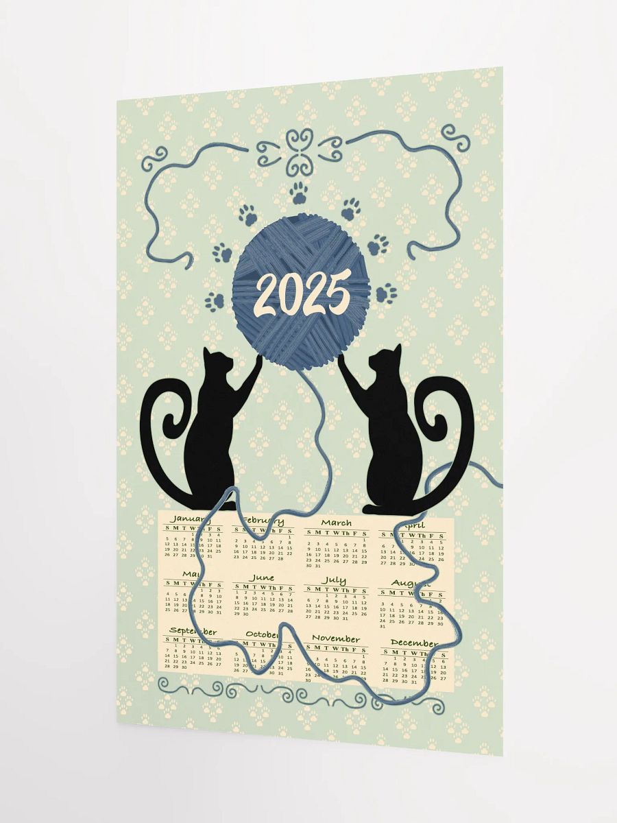"Cat’s At Play" 2025 Calendar Poster – Green product image (3)