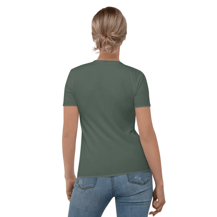 Plain Dark Sage Green Soft Summer Women's Crewneck Polyester Heavyweight Premium T-Shirt by Treasure Pie product image (5)