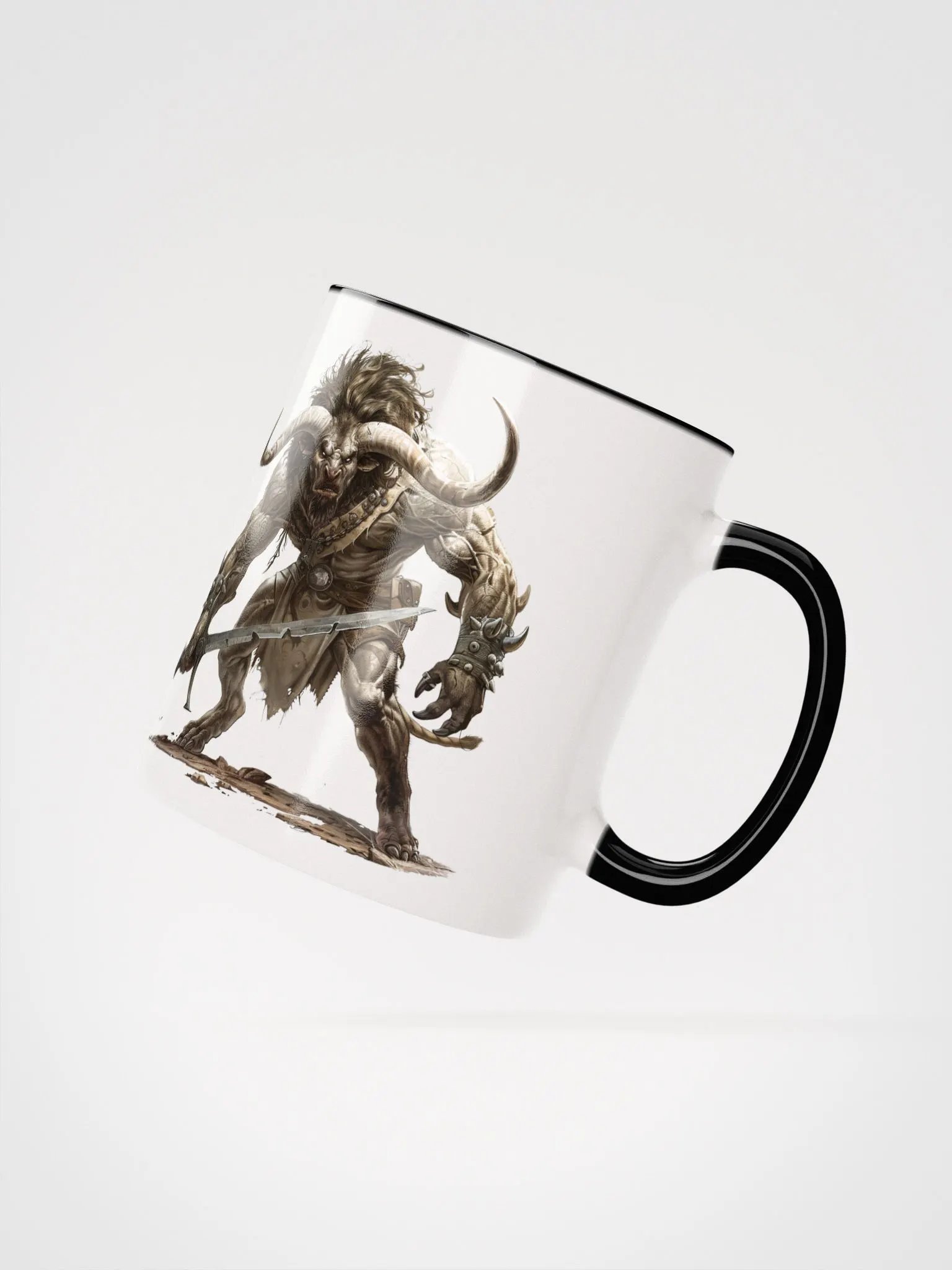 The Minotaur - The Legendary Greek Mythical Creature Ceramic Mug with Black Color Inside product image (2)