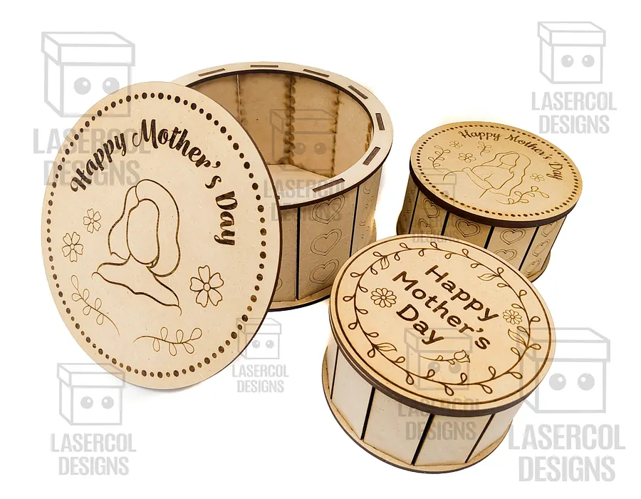 Mother's Day Gift Boxes (4 Styles, 2 Sizes) - Laser Cut Files product image (4)