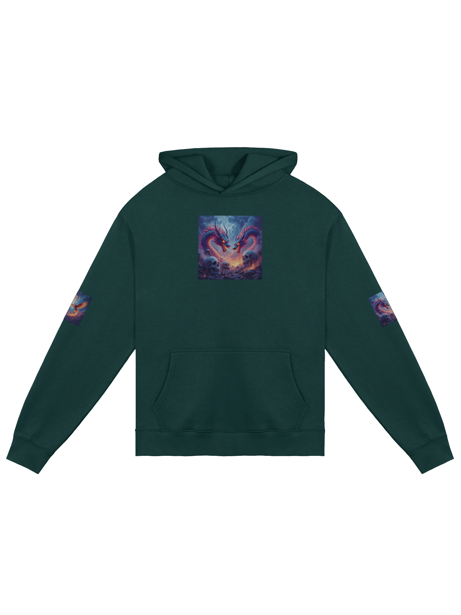 Fiery Dragon and Phoenix Owl Oversized Hoodie product image (1)