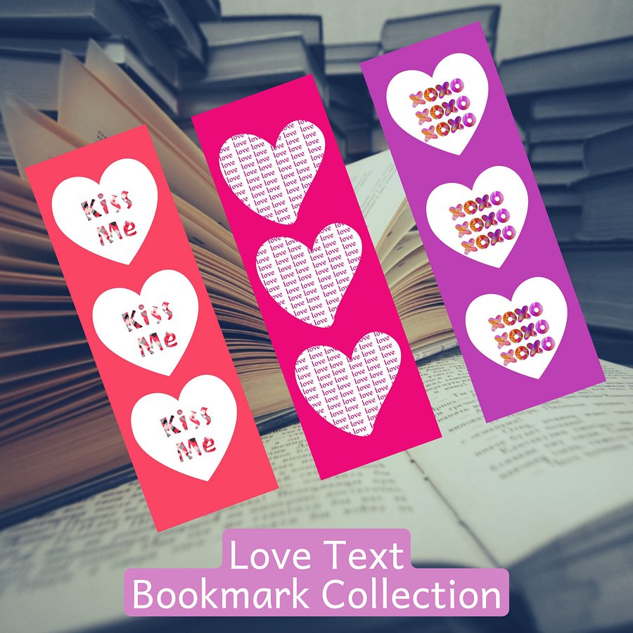 Love Text Bookmark Collection product image (1)