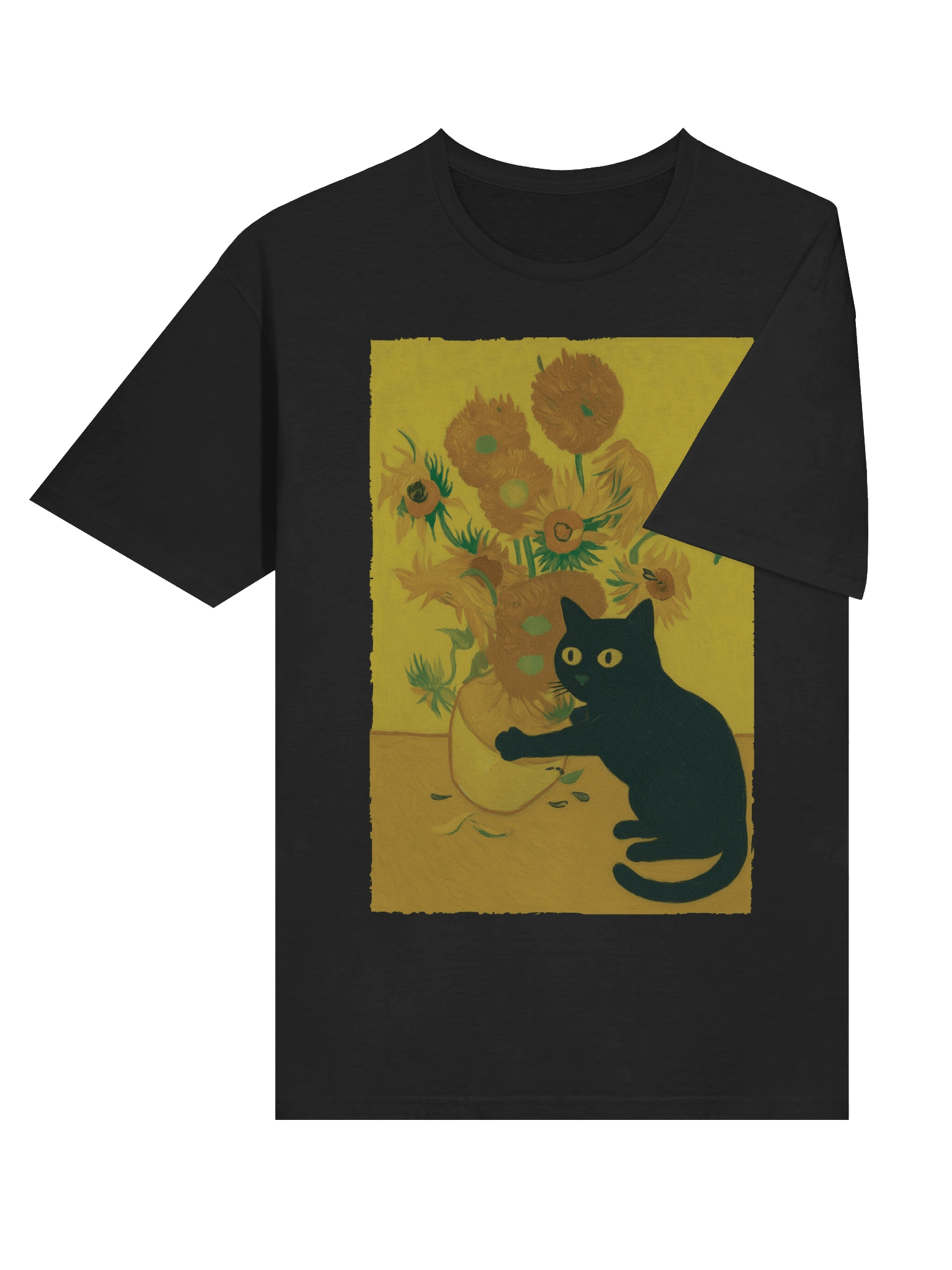 Van Gogh Sunflower Black Cat T-Shirt product image (31)
