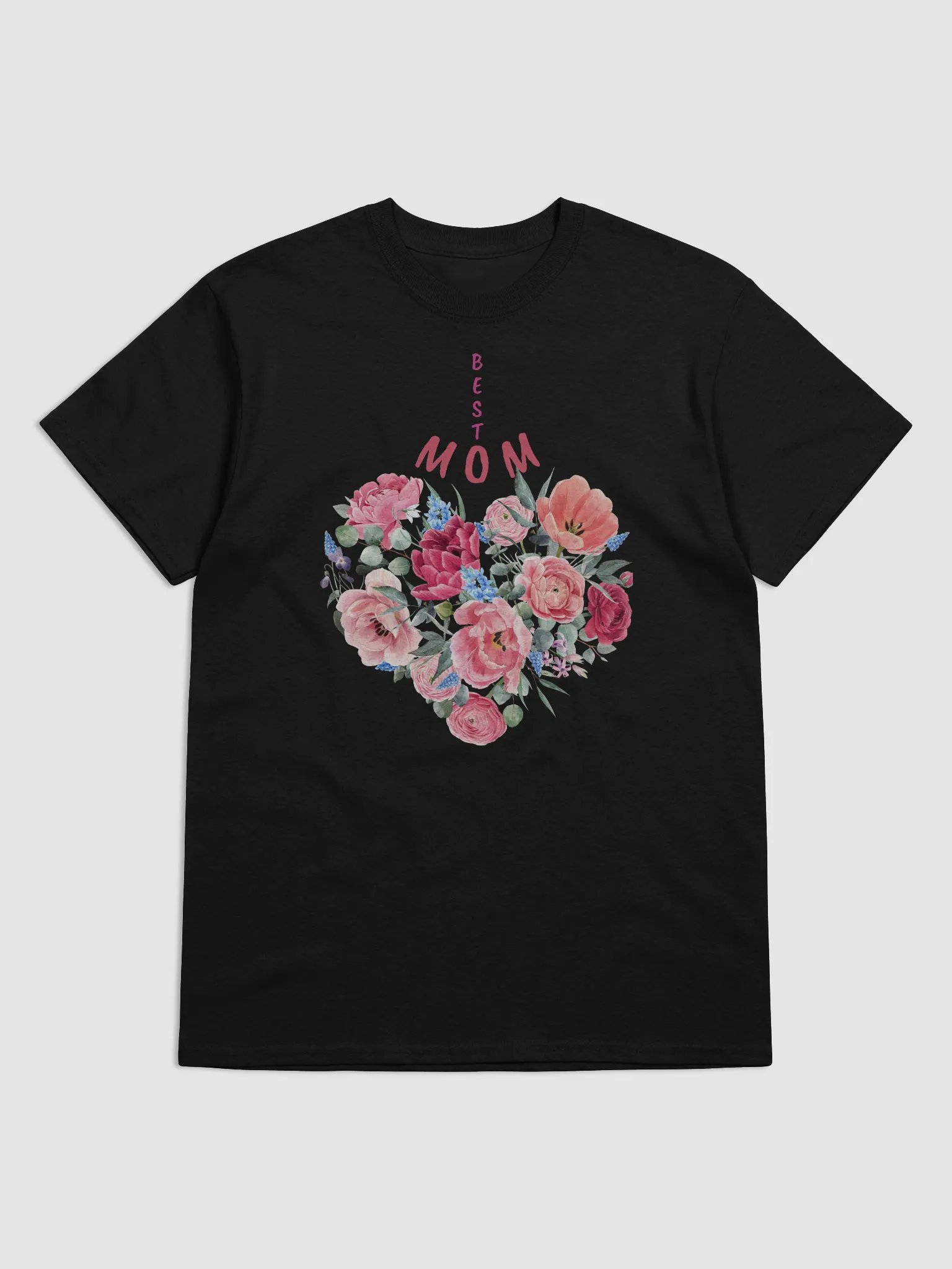 Floral Best Mom Heart T-Shirt product image (1)