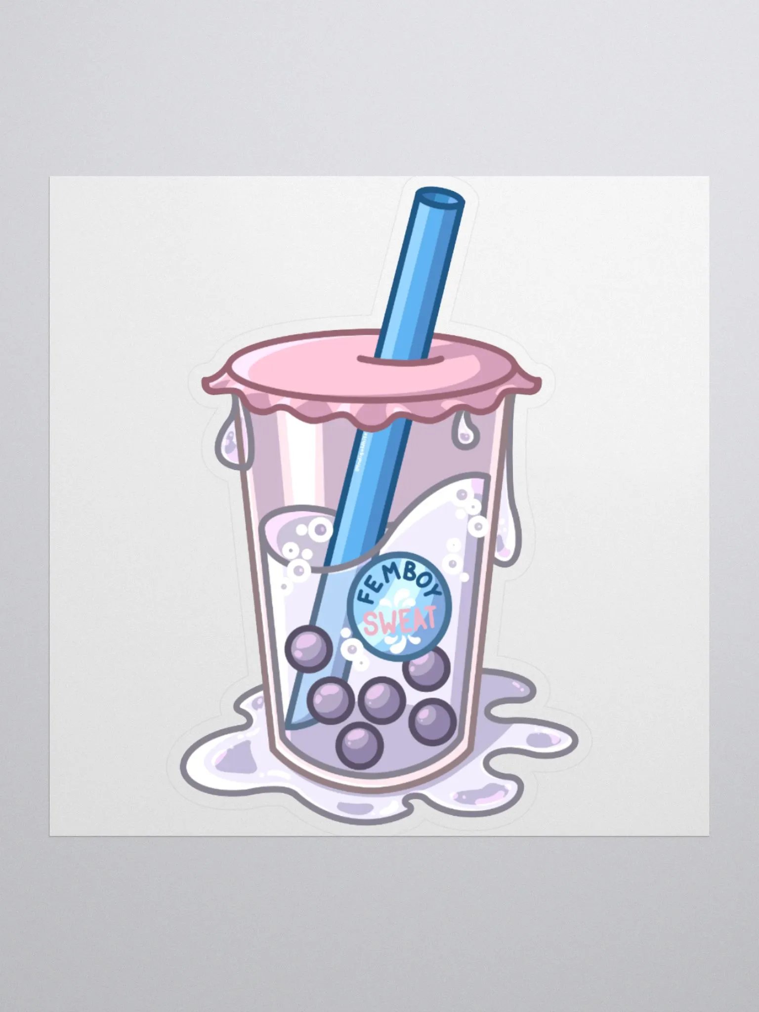 Femboy Sweat Boba Sticker product image (1)