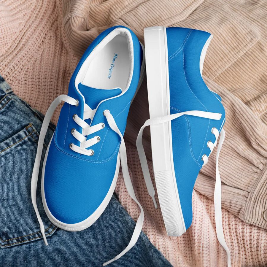Muse Coquette Lace-Up Canvas Shoes (Blueberry ice cream) product image (1)