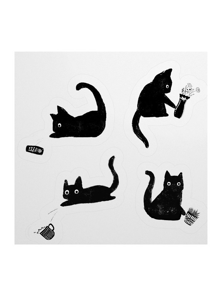 Bad Cats Knocking Stuff Over Stickers product image (1)